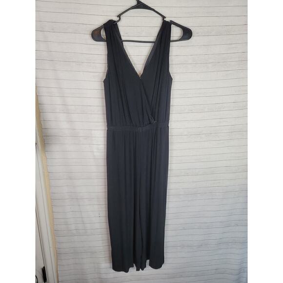 MADEWELL WIDE LEG DEEP V-NECK JUMPSUIT IN BLACK, SZ SMALL - Picture 1 of 12